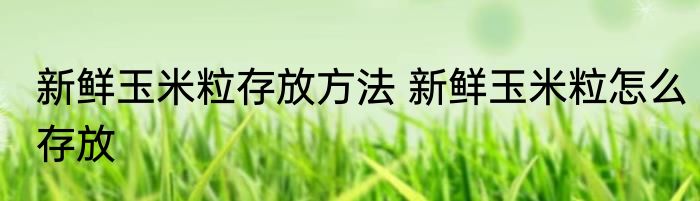 新鲜玉米粒存放方法 新鲜玉米粒怎么存放