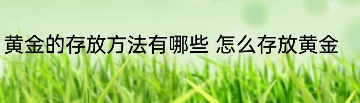 黄金的存放方法有哪些 怎么存放黄金