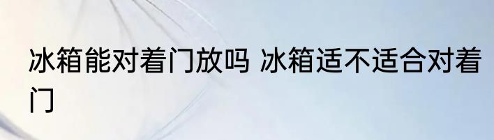 冰箱能对着门放吗 冰箱适不适合对着门
