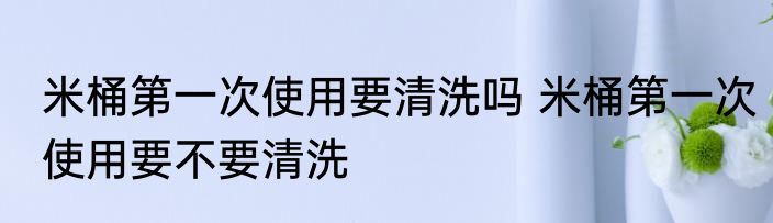 米桶第一次使用要清洗吗 米桶第一次使用要不要清洗