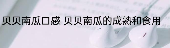 贝贝南瓜口感 贝贝南瓜的成熟和食用