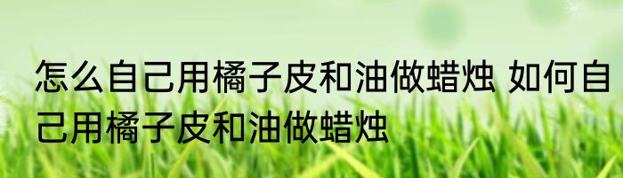 怎么自己用橘子皮和油做蜡烛 如何自己用橘子皮和油做蜡烛