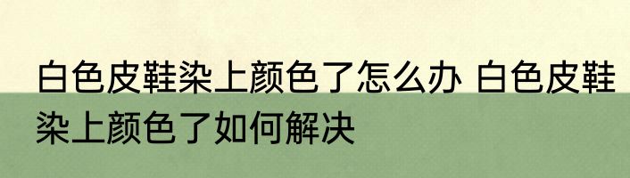 白色皮鞋染上颜色了怎么办 白色皮鞋染上颜色了如何解决