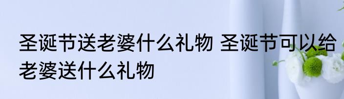 圣诞节送老婆什么礼物 圣诞节可以给老婆送什么礼物