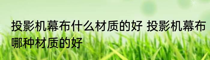 投影机幕布什么材质的好 投影机幕布哪种材质的好