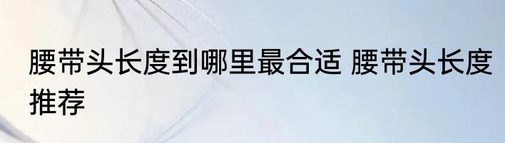 腰带头长度到哪里最合适 腰带头长度推荐