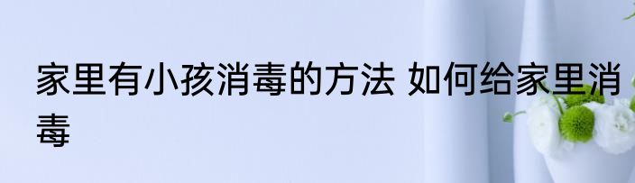 家里有小孩消毒的方法 如何给家里消毒