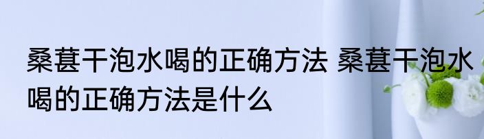 桑葚干泡水喝的正确方法 桑葚干泡水喝的正确方法是什么