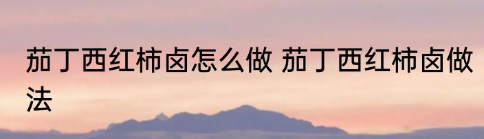 茄丁西红柿卤怎么做 茄丁西红柿卤做法