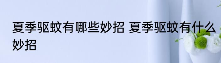 夏季驱蚊有哪些妙招 夏季驱蚊有什么妙招