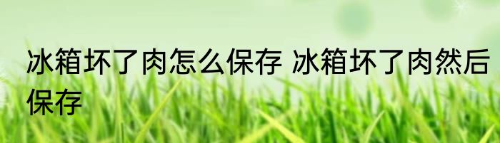 冰箱坏了肉怎么保存 冰箱坏了肉然后保存