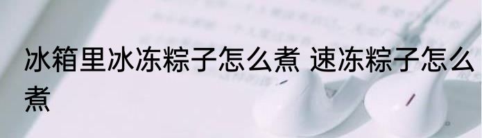 冰箱里冰冻粽子怎么煮 速冻粽子怎么煮