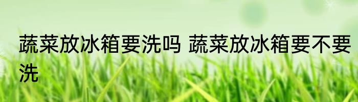 蔬菜放冰箱要洗吗 蔬菜放冰箱要不要洗