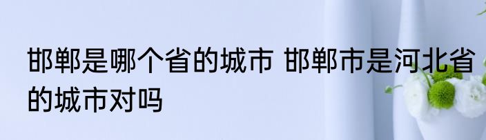 邯郸是哪个省的城市 邯郸市是河北省的城市对吗