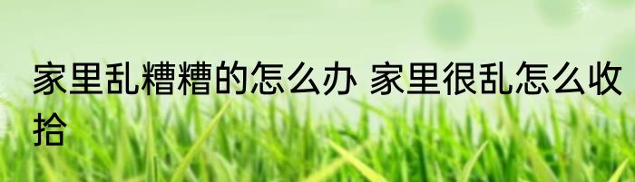 家里乱糟糟的怎么办 家里很乱怎么收拾
