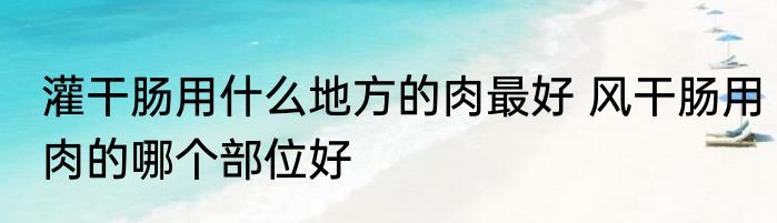 灌干肠用什么地方的肉最好 风干肠用肉的哪个部位好