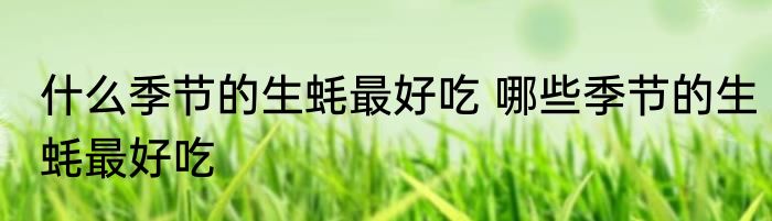 什么季节的生蚝最好吃 哪些季节的生蚝最好吃