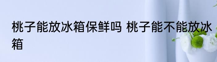 桃子能放冰箱保鲜吗 桃子能不能放冰箱