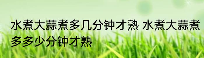水煮大蒜煮多几分钟才熟 水煮大蒜煮多多少分钟才熟
