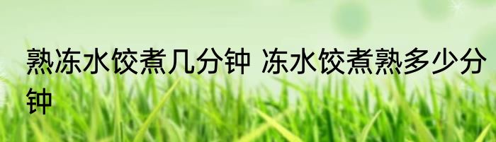 熟冻水饺煮几分钟 冻水饺煮熟多少分钟