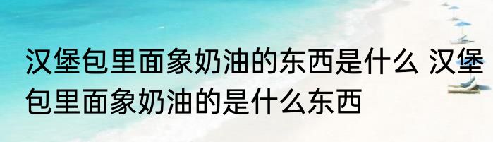 汉堡包里面象奶油的东西是什么 汉堡包里面象奶油的是什么东西