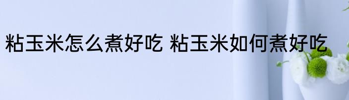 粘玉米怎么煮好吃 粘玉米如何煮好吃
