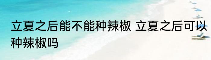 立夏之后能不能种辣椒 立夏之后可以种辣椒吗