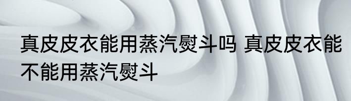 真皮皮衣能用蒸汽熨斗吗 真皮皮衣能不能用蒸汽熨斗