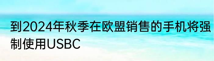 到2024年秋季在欧盟销售的手机将强制使用USBC