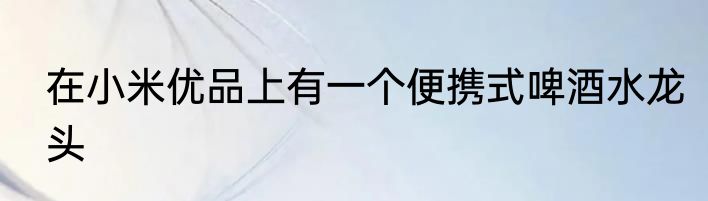 在小米优品上有一个便携式啤酒水龙头