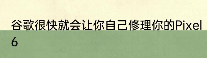谷歌很快就会让你自己修理你的Pixel6