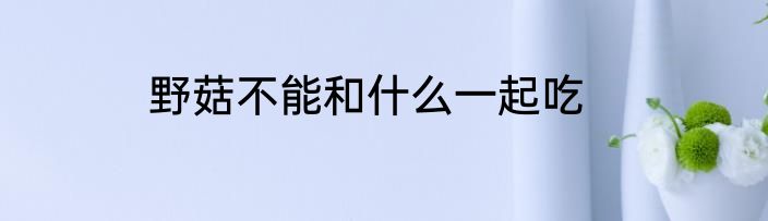 野菇不能和什么一起吃