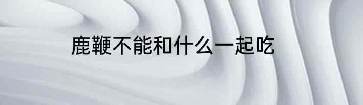 鹿鞭不能和什么一起吃