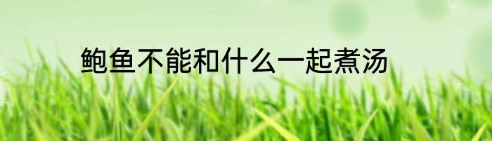 鲍鱼不能和什么一起煮汤
