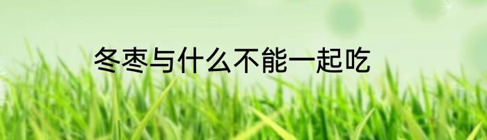 冬枣与什么不能一起吃