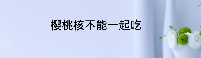 樱桃核不能一起吃