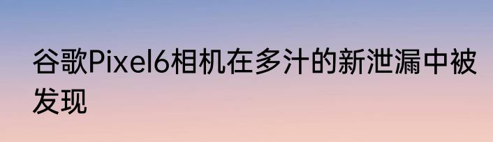 谷歌Pixel6相机在多汁的新泄漏中被发现