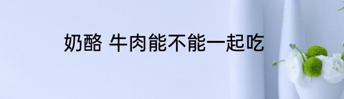 奶酪 牛肉能不能一起吃