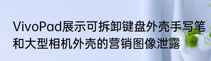 VivoPad展示可拆卸键盘外壳手写笔和大型相机外壳的营销图像泄露