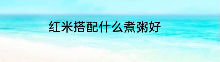 红米搭配什么煮粥好