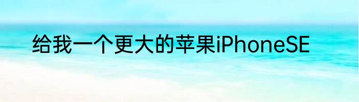 给我一个更大的苹果iPhoneSE