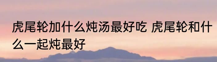 虎尾轮加什么炖汤最好吃 虎尾轮和什么一起炖最好