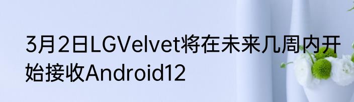 3月2日LGVelvet将在未来几周内开始接收Android12