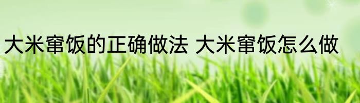 大米窜饭的正确做法 大米窜饭怎么做