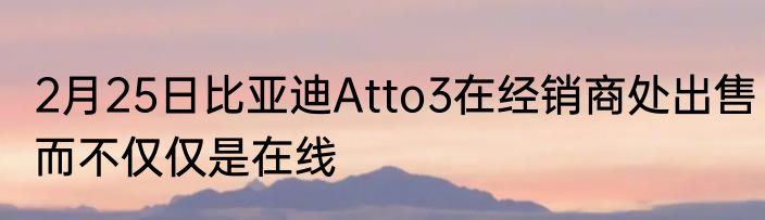 2月25日比亚迪Atto3在经销商处出售而不仅仅是在线