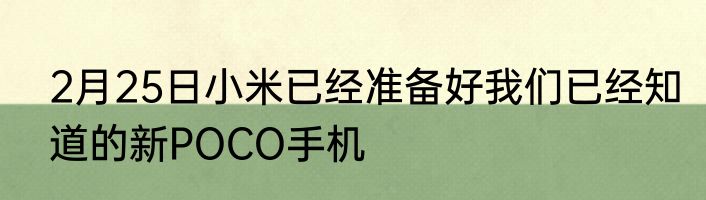 2月25日小米已经准备好我们已经知道的新POCO手机