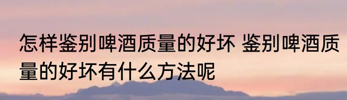 怎样鉴别啤酒质量的好坏 鉴别啤酒质量的好坏有什么方法呢