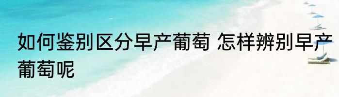 如何鉴别区分早产葡萄 怎样辨别早产葡萄呢
