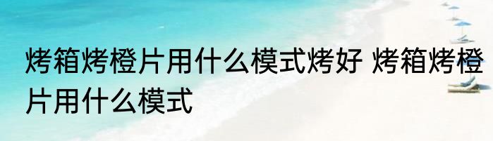 烤箱烤橙片用什么模式烤好 烤箱烤橙片用什么模式