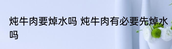 炖牛肉要焯水吗 炖牛肉有必要先焯水吗